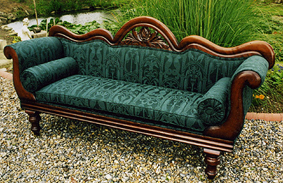 Photograph of a restored couch