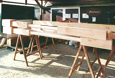 Photograph of some wood stock during manufacture